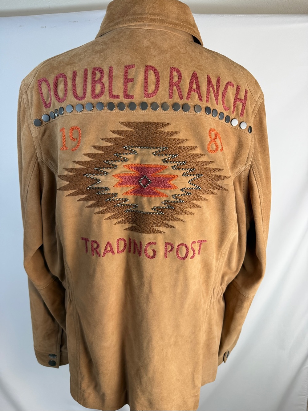 Vintage Double D Ranch Tan Lamb Leather Embroidered Jacket